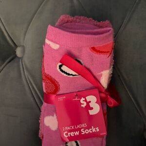 Pink Crew Socks for Women